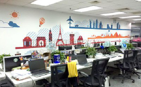 凤台教你设计办公室墙绘的方法。