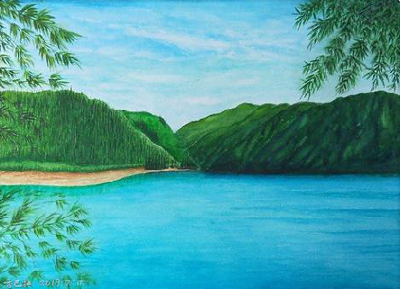 凤台在墙绘中，如何绘画绿水青山？