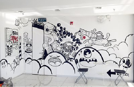 凤台手绘墙并非传统涂鸦。